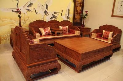 荷花寶座沙發產品圖片相冊 —— 榮登紅木藝術殿堂，品味歲月的沉靜與瑰麗 —— 由樂意紅木家具批發中心呈現